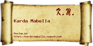 Karda Mabella névjegykártya